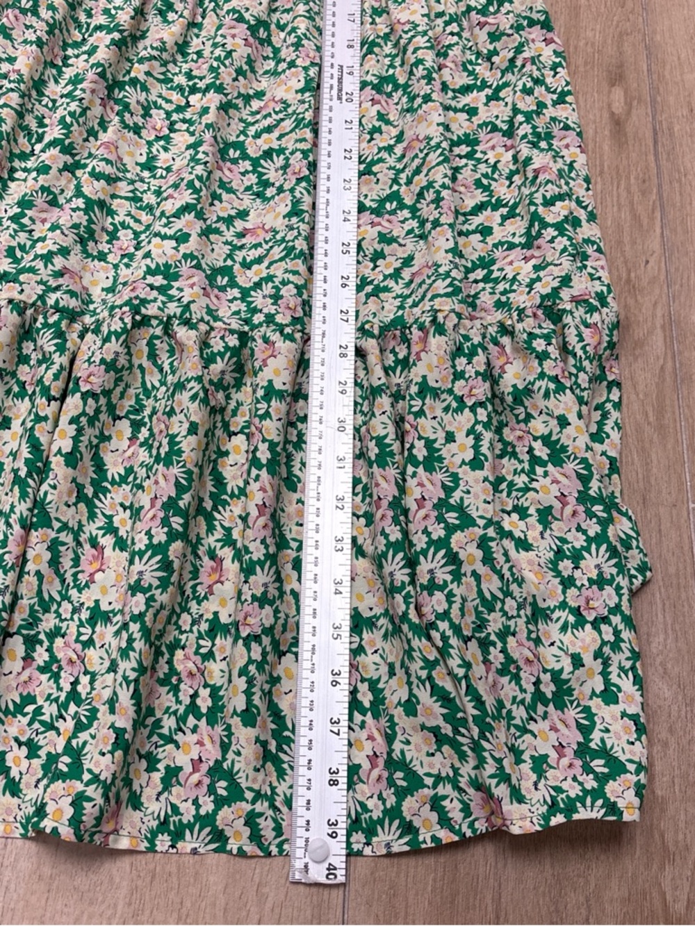 Floral One-Shoulder Green Maxi Dress - Picture 7 of 8